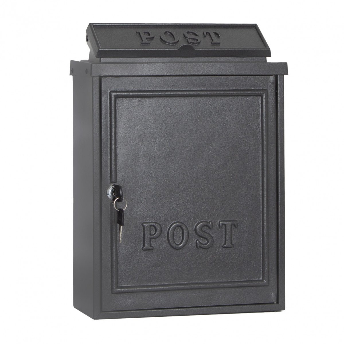 Klassischer Briefkasten B6 in der Farbe Anthrazit mit Tür und Schloss  