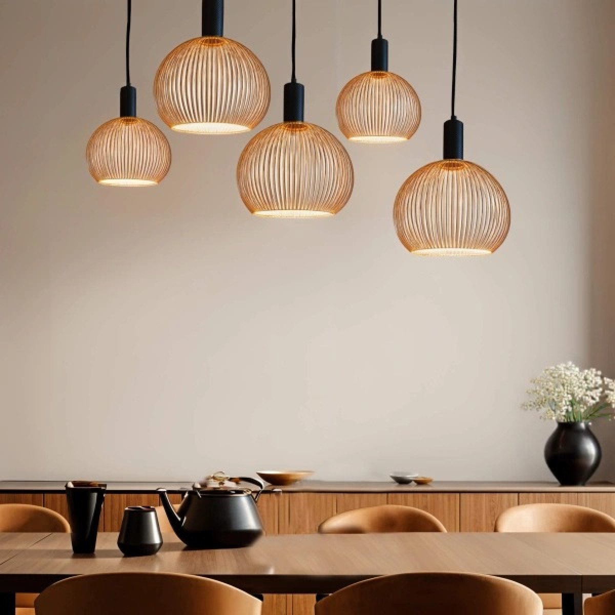 Innenlampe Floating Globe Filo Champagne Metall