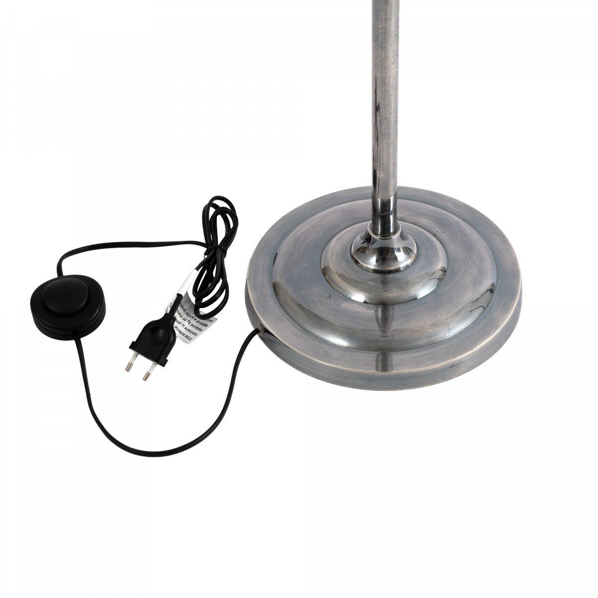 Messinglampe in Antiksilber mit E27-Fassung