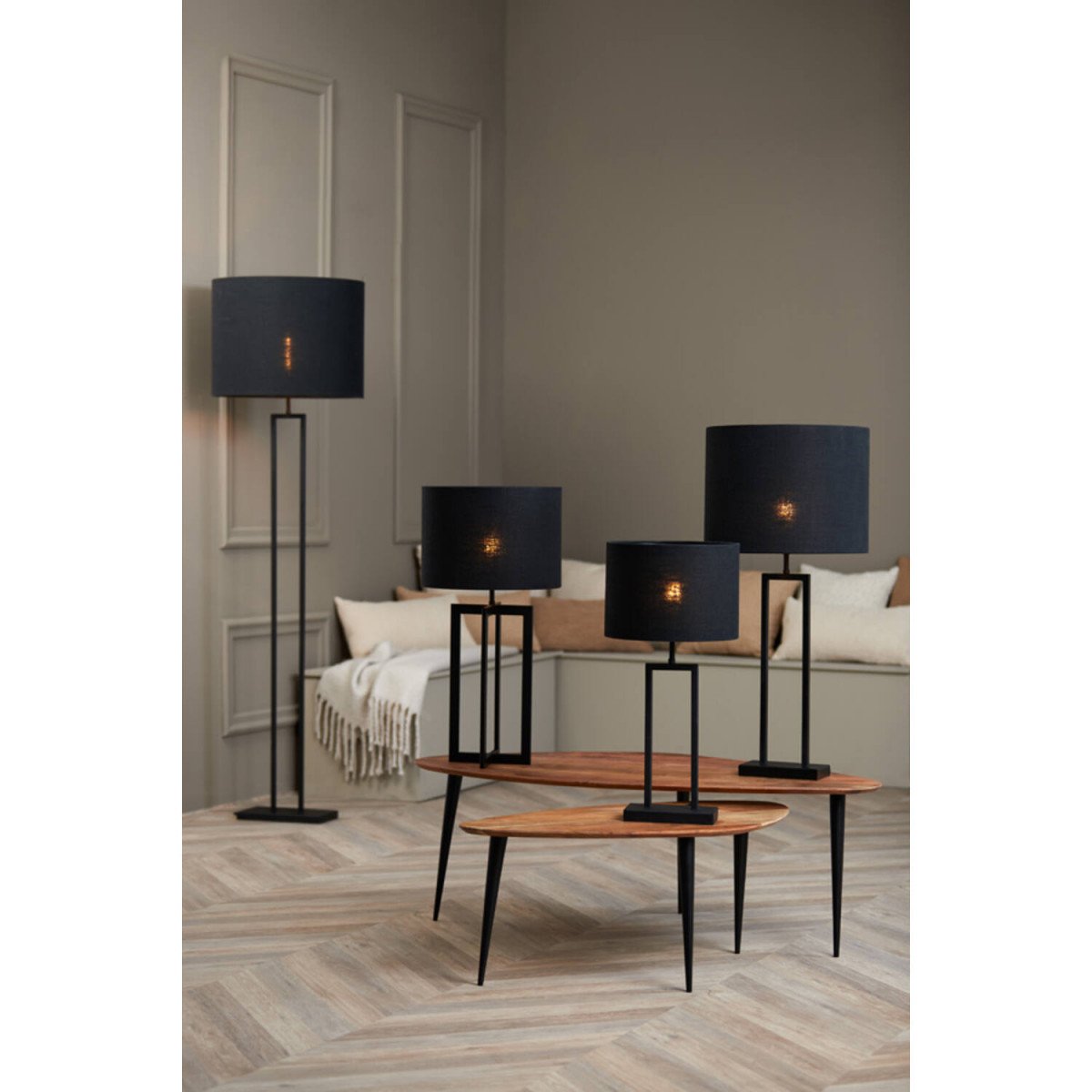 LIVIGNO Lampenschirm Zylinder Schwarz