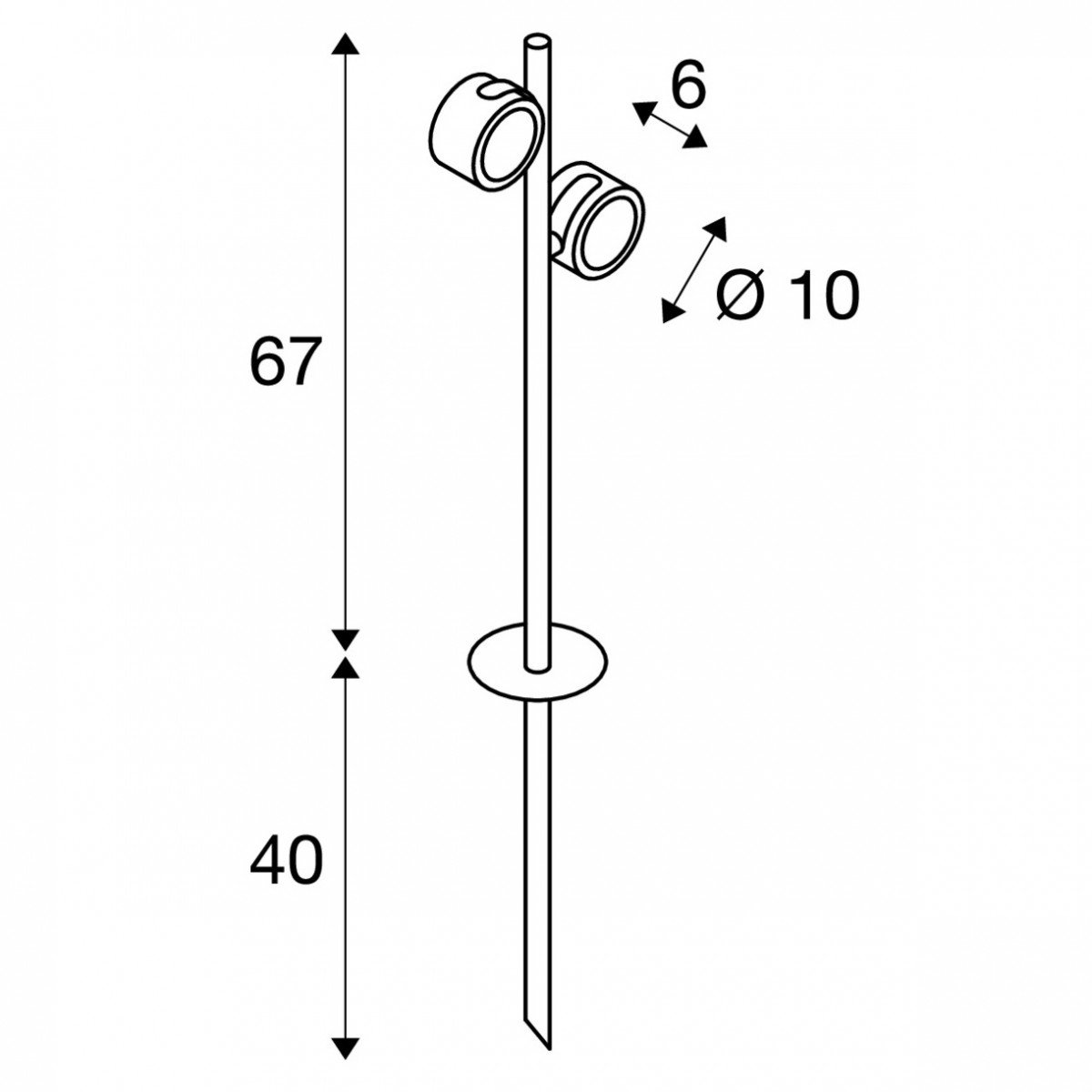 Sitra 360 Sl Spike Antraciet 2xgx53 Gartenbeleuchtung 