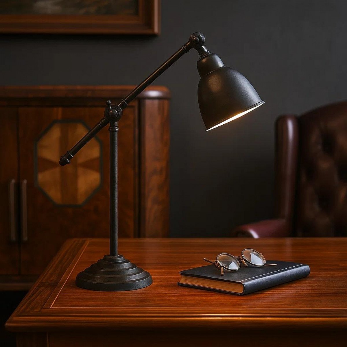 Retro Tischlampe Berkley Schwarz