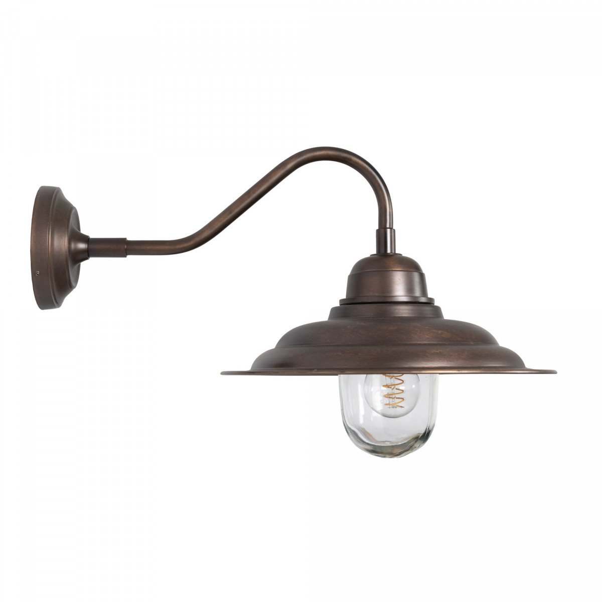 Messinglampe in antikem Dunkel-Messing mit E27-Fassung