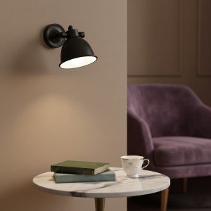 Wand- / Deckenspot Maxim Schwarz