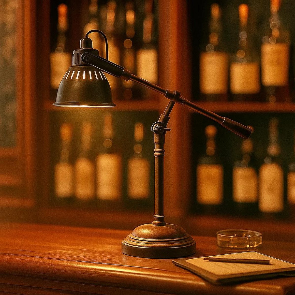 Messinglampe in antikschwarzer Farbe mit GU10-Fassung