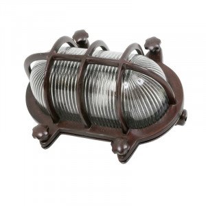 Messinglampe in antikem Dunkel-Messing mit E27-Fassung