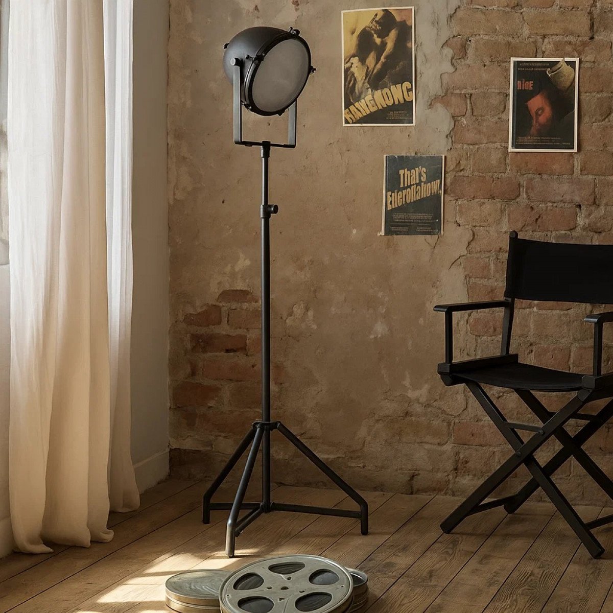 Retro Stehlampe Imola XXL Schwarz