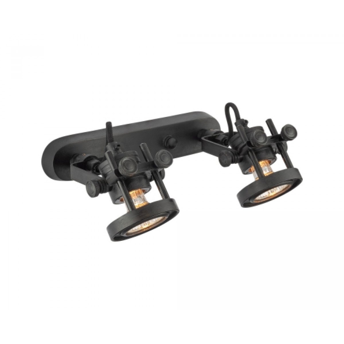 Prescott Double Spot Antik-Schwarz 2-Flammig