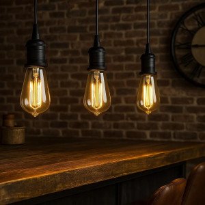 Wire & Holder Schwarz Hängeleuchte Aluminium E27 250 cm schlank