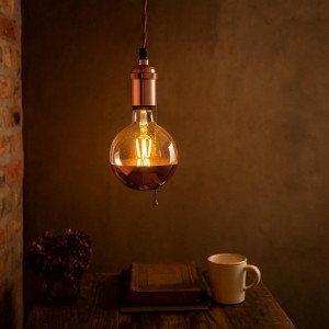 Byron Antik Kupfer Hängeleuchte Aluminium E27 Pendelleuchte 500 cm industriell