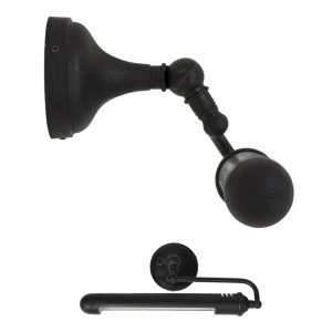 Messinglampe in antikem Schwarz mit E27-Fassung