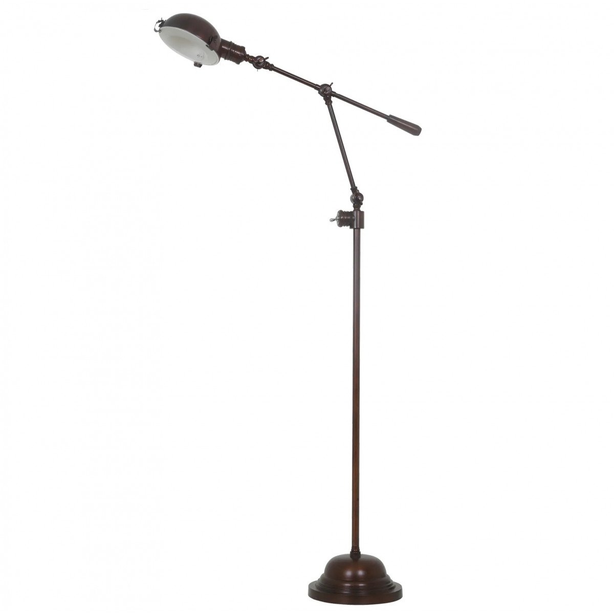 Stehlampe mit Wippschalter in antiker Messingfarbe