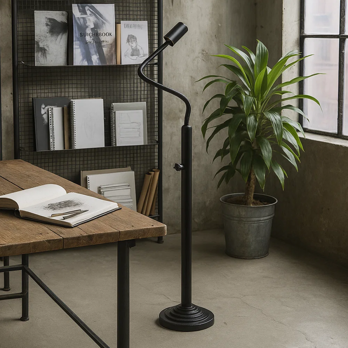 Messinglampe in antikschwarzer Farbe mit GU10-Fassung