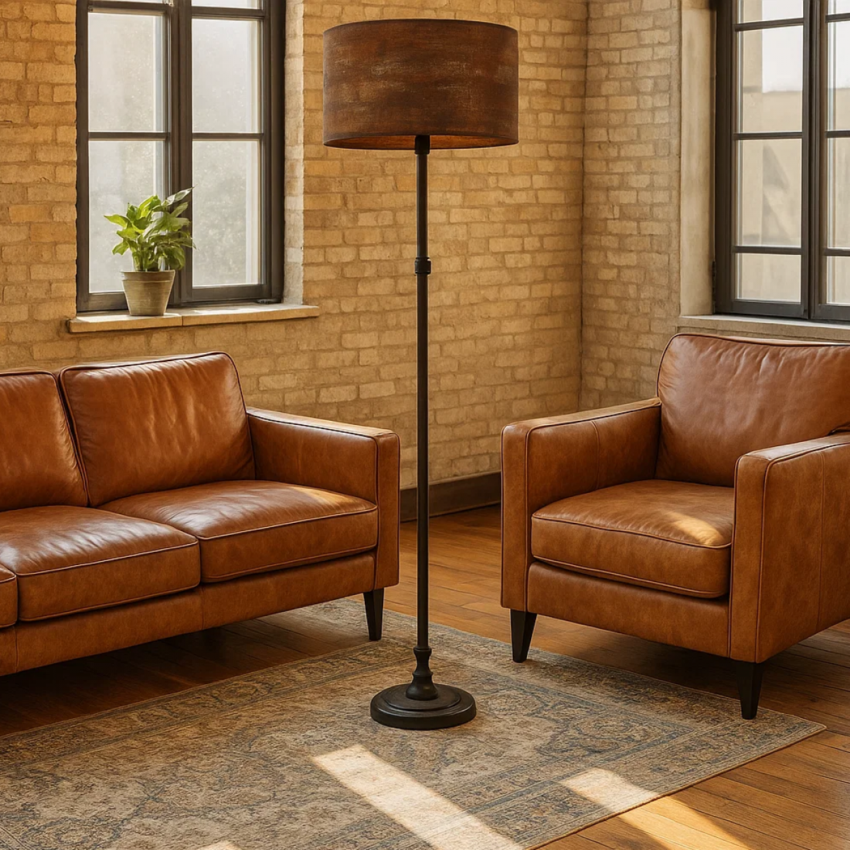 Messinglampe in antikem Schwarz mit E27-Fassung