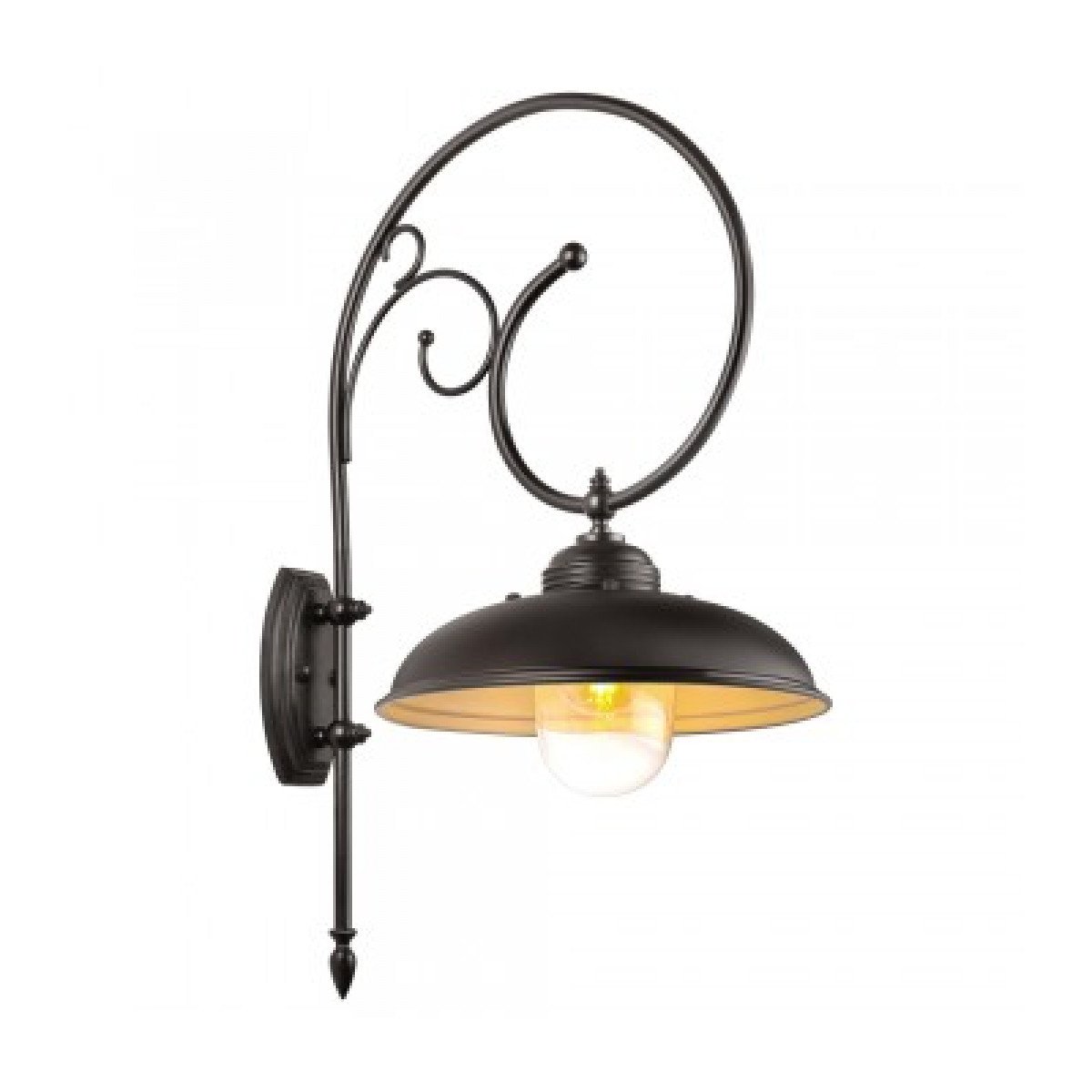 Messinglampe in antikem Schwarz mit E27-Fassung