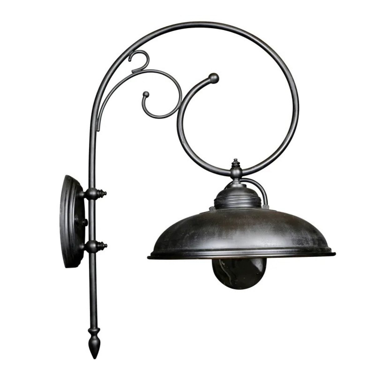 Messinglampe in antikem Schwarz mit E27-Fassung