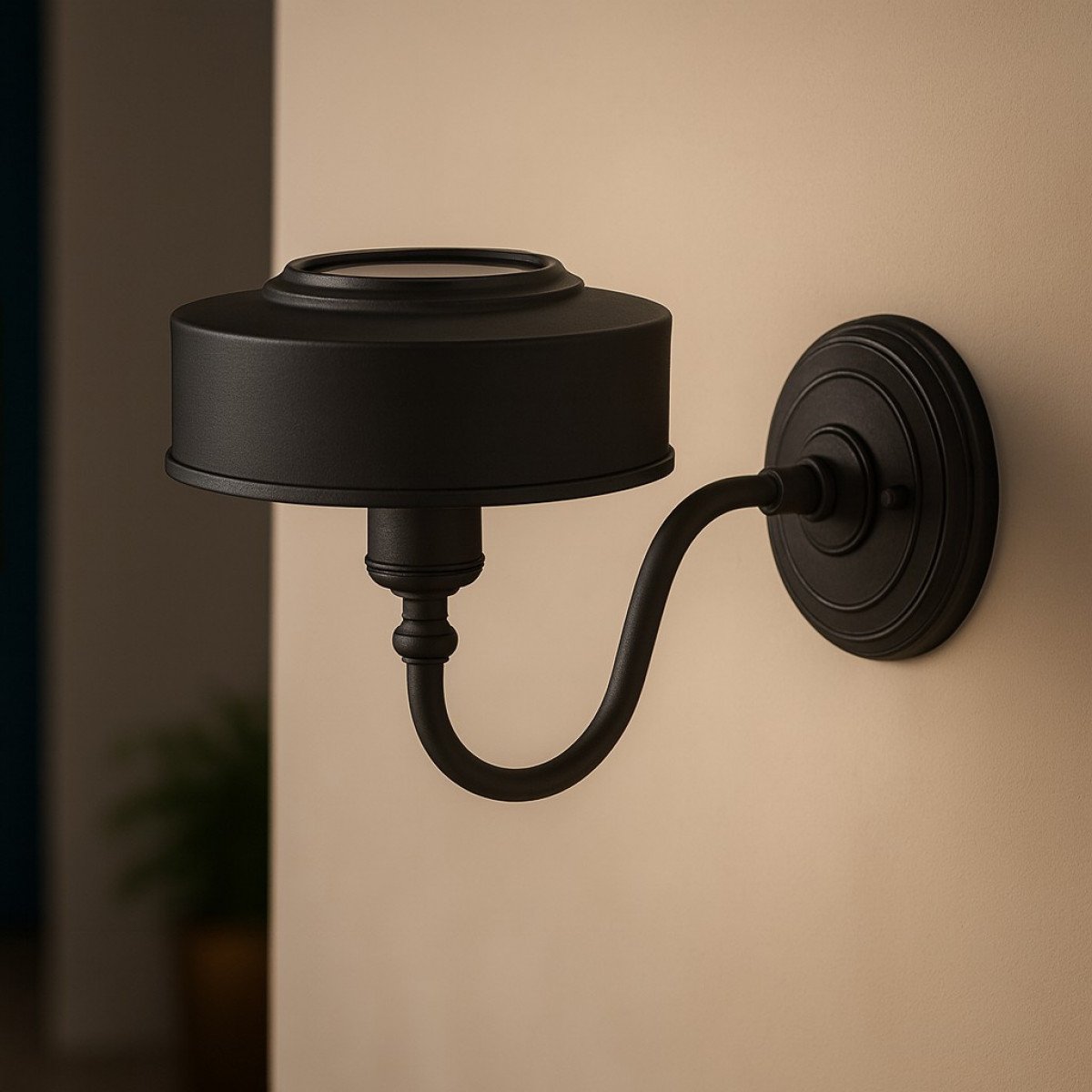 Wandleuchte antik schwarz Antibes