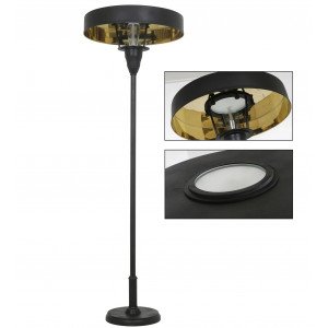 Messinglampe in antikschwarzer Farbe mit E27-Fassung