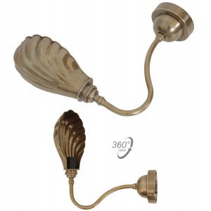 Messinglampe in der Farbe antik-messing mit einer E14-Fassung