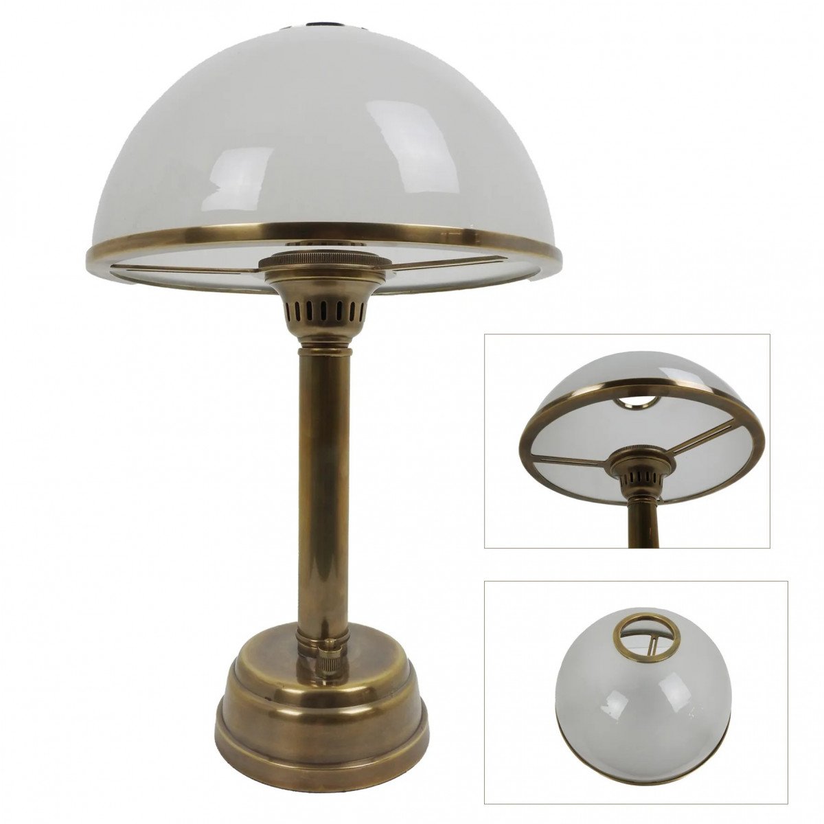 Messinglampe in der Farbe antik messing mit einer E27 Fassung