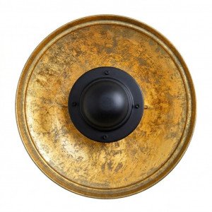 Messinglampe in der Farbe antik gold mit einer E27-Fassung