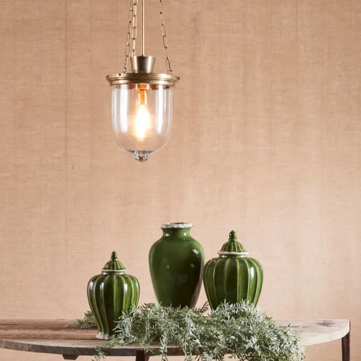 Messinglampe in Antik-Messingoptik mit E27-Fassung