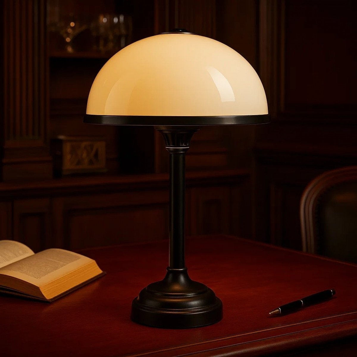 Messinglampe in antikschwarzer Farbe mit E27-Fassung