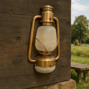 Messinglampe in Antik-Messingoptik mit E27-Fassung