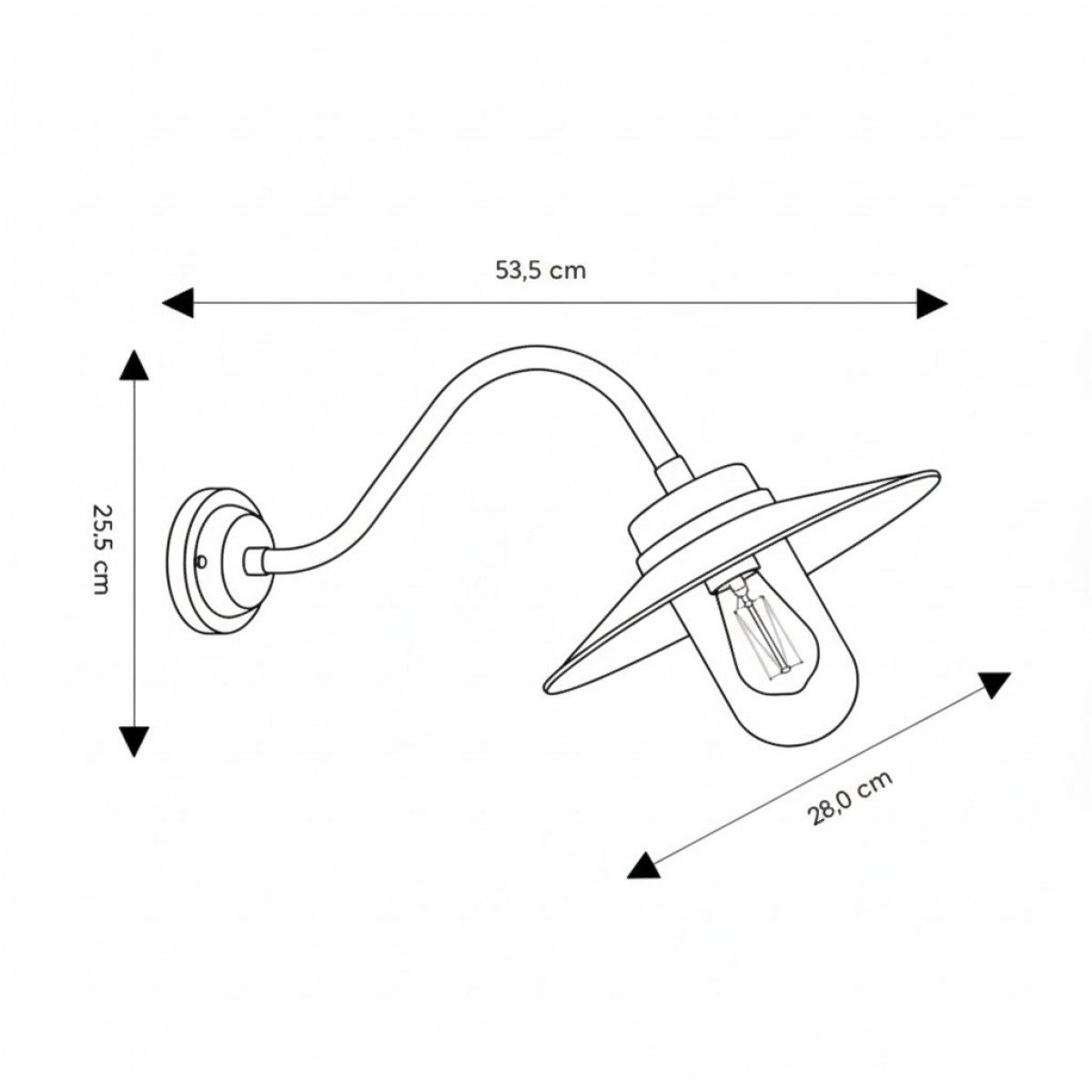 Messing-Lampe in der Farbe antik schwarz mit einem E27-Fassung