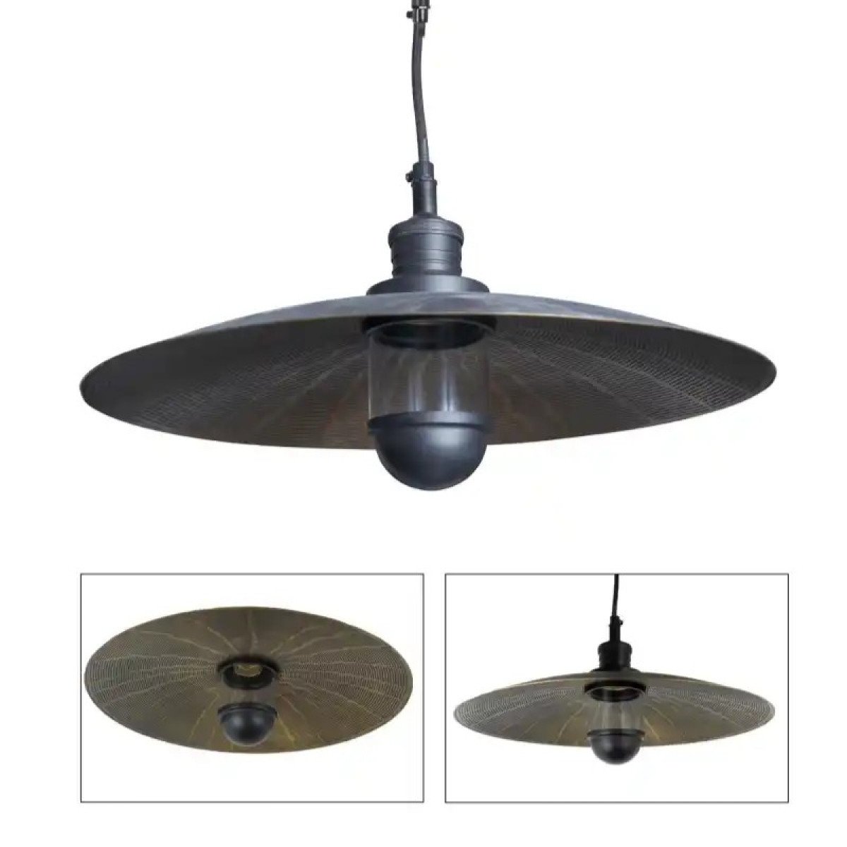 Messinglampe in der Farbe Antikschwarz mit einer E27-Fassung