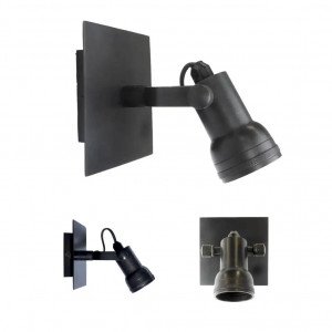 Messinglampe in der Farbe Antik-Gunmetal mit einer GU10-Fassung