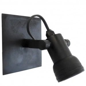 Messinglampe in der Farbe Antik Schwarz mit einer GU10-Fassung