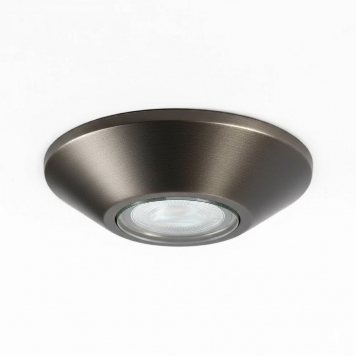 Messinglampe in der Farbe Antik-Gunmetal mit einer GU10-Fassung