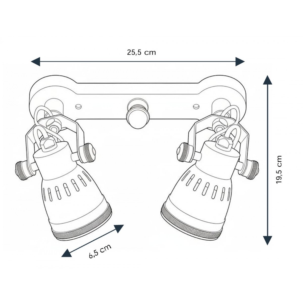 Nostaluce Industrieller Vintage Indigo Cover Doppel-Messing-Wandleuchte | Nostalux.de