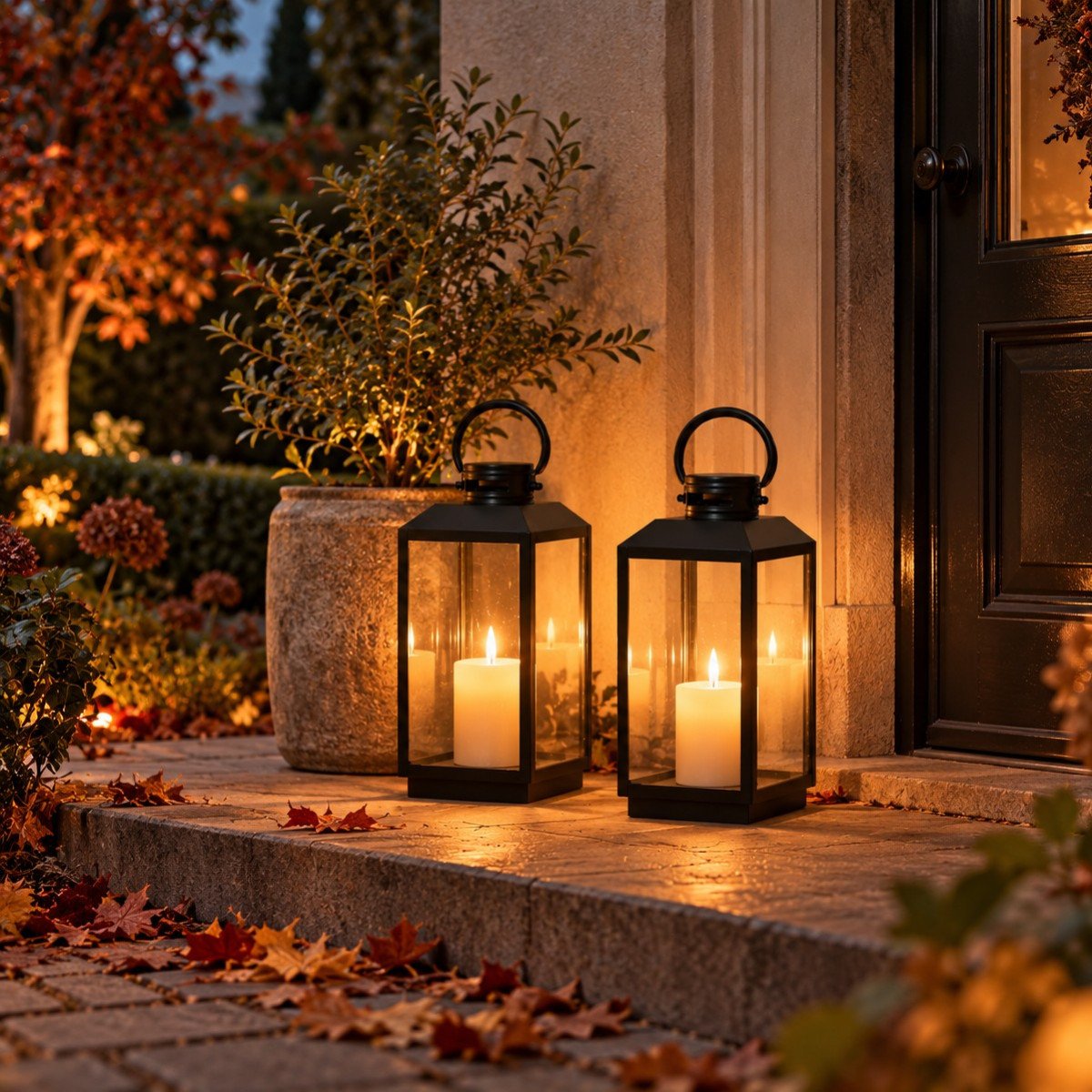 Stilvolles Windlicht Newport S Schwarz - 2x Set