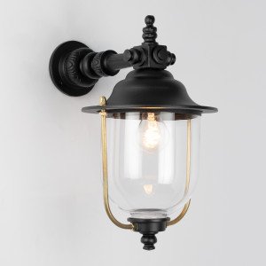 Außenlampe Lindau Wandleuchte Schwarz Aluminium Modern