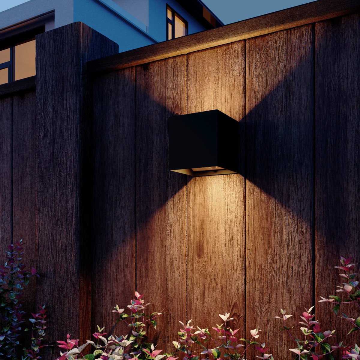 Wiederaufladbare Up und Down Wandleuchte Schwarz mit Bewegungsmelder