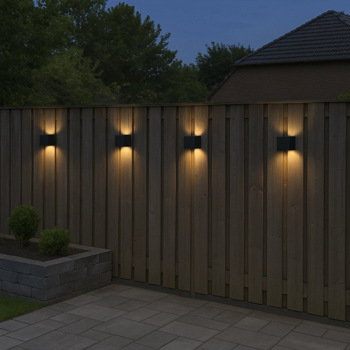 Calex Falerna Wandleuchte Schwarz, wiederaufladbar mit Sensor, 2 Stück