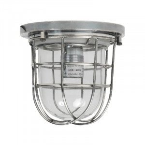 Messinglampe in Antiksilber mit E27-Fassung