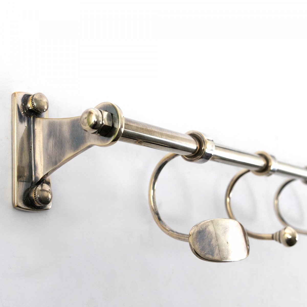 Messing Garderobe Antiksilber 7 Haken