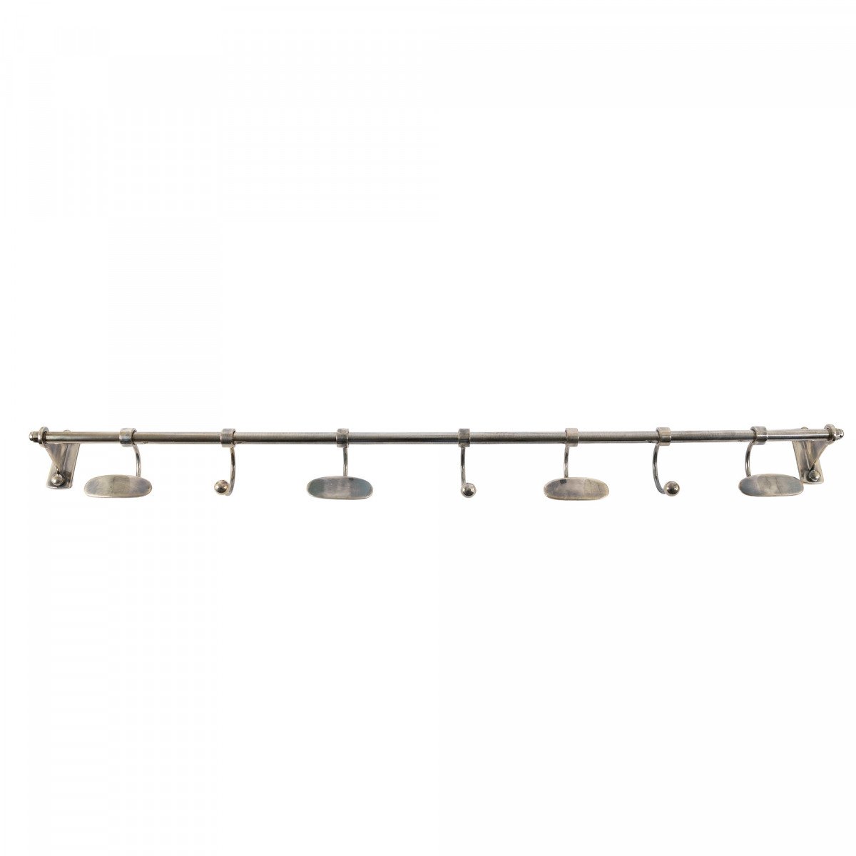 Messing Garderobe Antiksilber 7 Haken