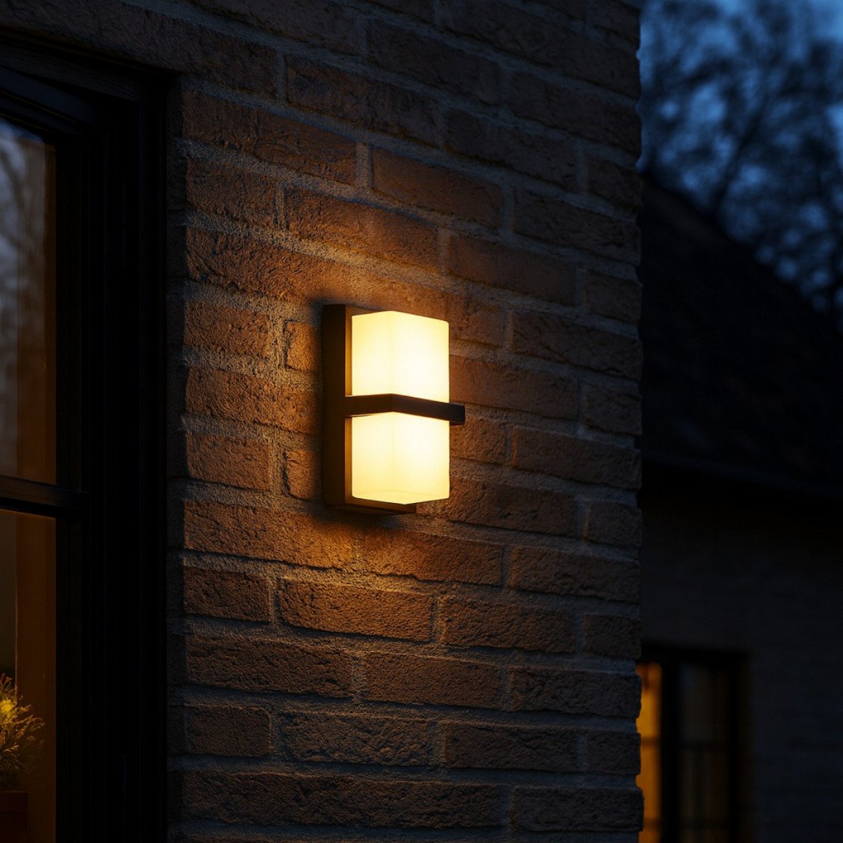 Außenleuchte Stela Wandleuchte anthrazit Opalfenster modern. 