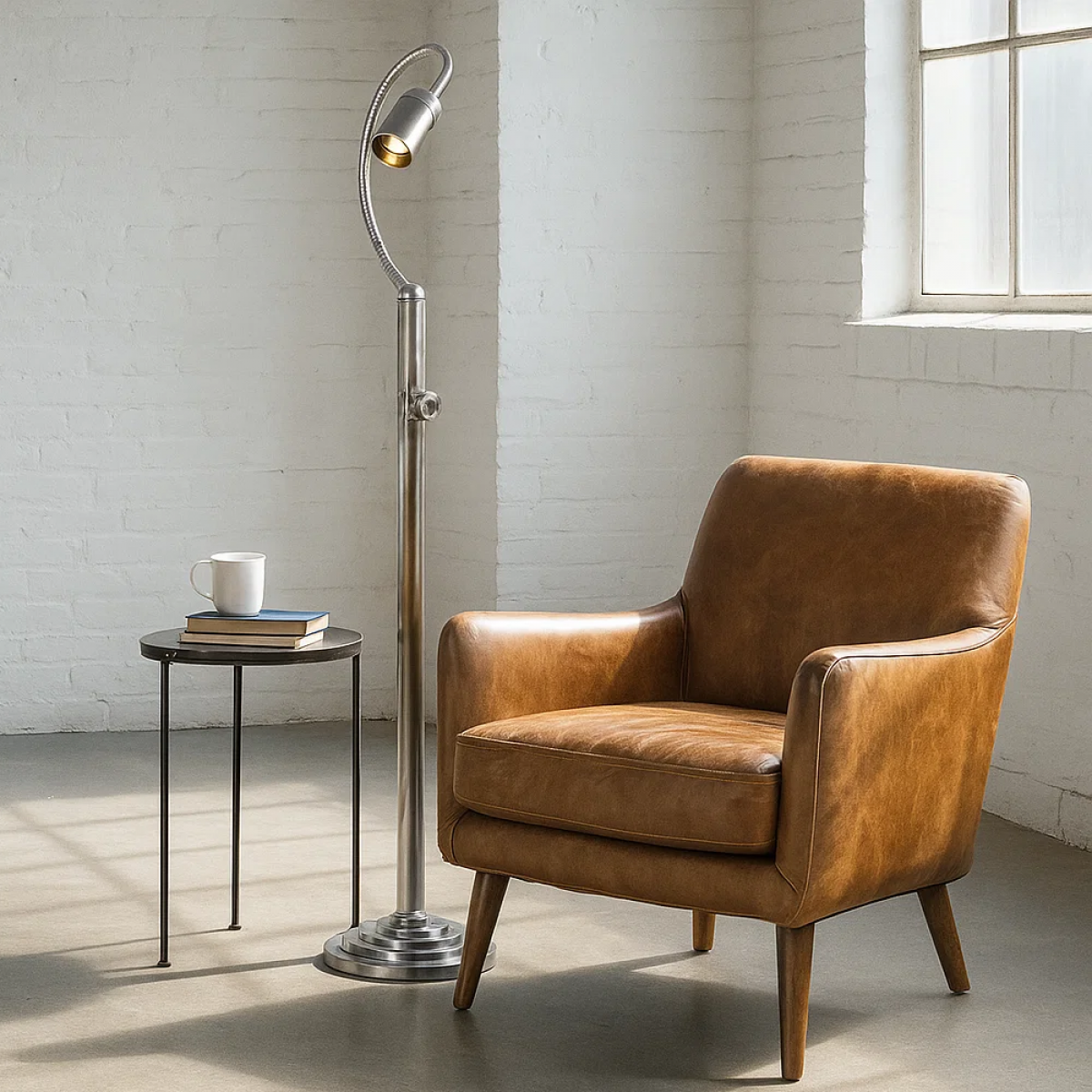 Messinglampe in Antiksilber mit GU10-Fassung