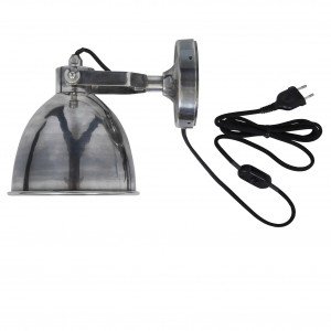 Messinglampe in antiker Silberfarbe mit E27 Fassung