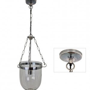 Messinglampe in antiker Silberfarbe mit E27 Fassung