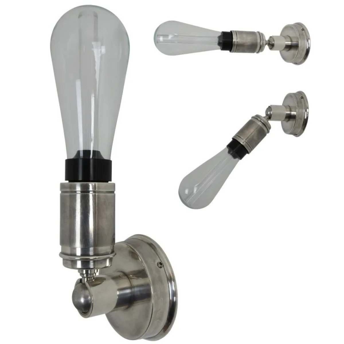 Messing-Lampe in der Farbe Antik Silber mit einer E27-Fassung