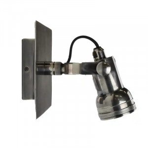 Messinglampe in der Farbe Antik-Silber mit einer GU10-Fassung