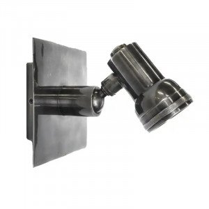 Messinglampe in der Farbe Antik-Silber mit einer GU10-Fassung