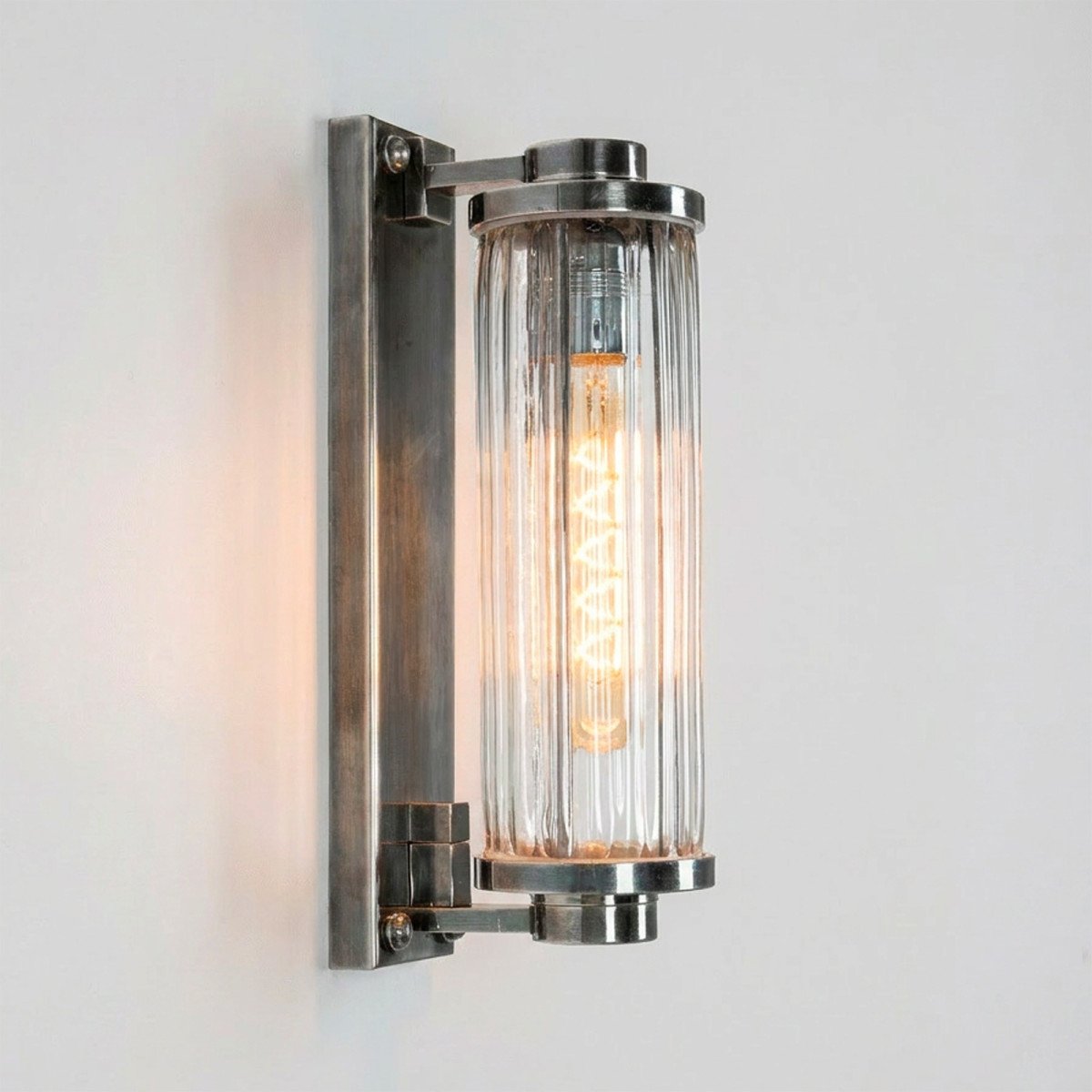 Außenlampe Porter antik silber messing industriell