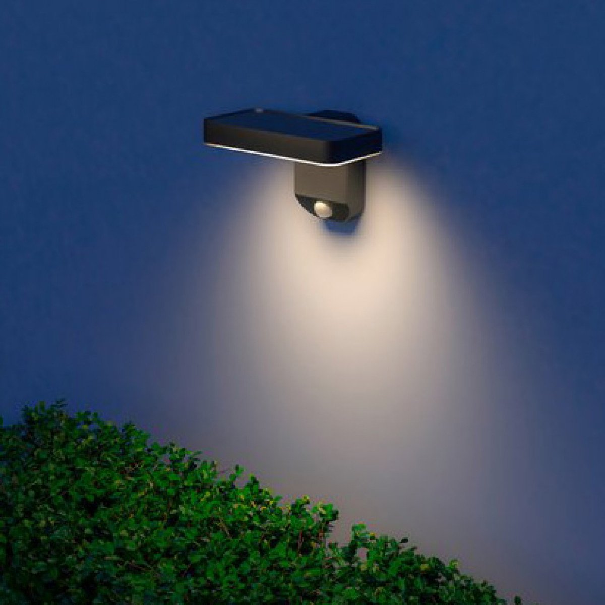 Außenlampe Calex Smart Wandlampe Solar schwarz mit Bewegungssensor moderne Wandleuchte